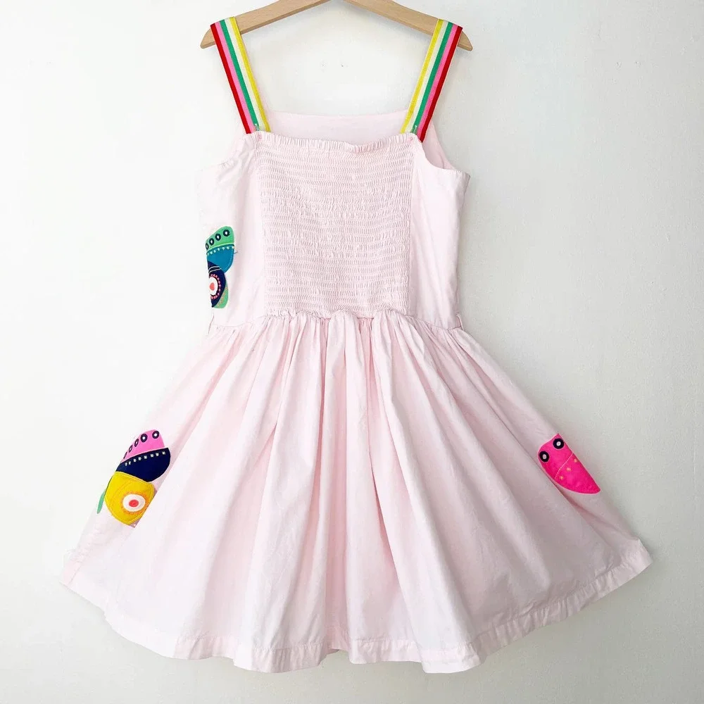 Mini Boden Pink Dress with Colorful Butterfly Design - Picture 5 of 11